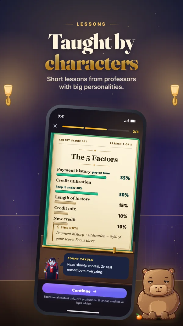 Lessons: taught by characters. Short lessons from professors with big personalities.